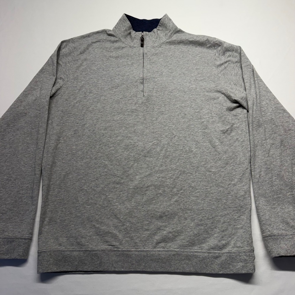J.McLaughlin Pullover Quarter Zip M Gray Mens Pima Cotton Stretch Golf Preppy